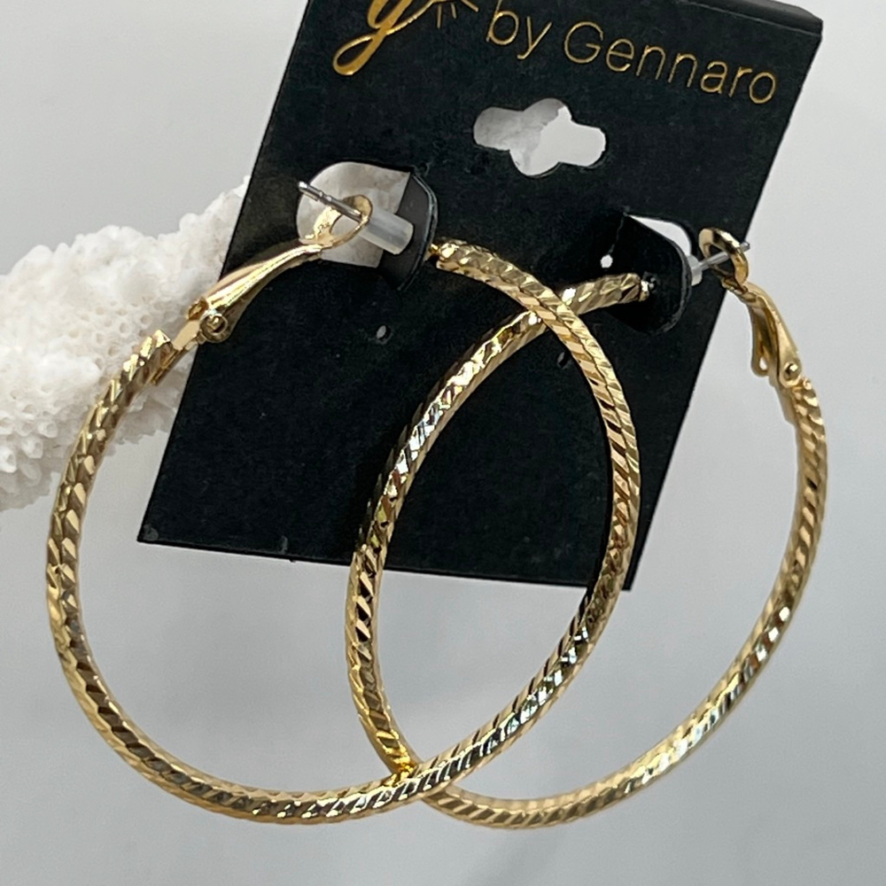 Gennaro Gold Hoops 70s Retro Look 16$